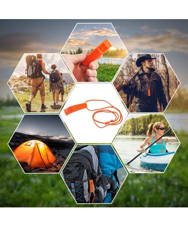 AUGSUN 10 Pcs Safety Whistle with Lanyard - Marine Grade Plastic Whistle for Emergencies, Orange - Buy Online on SooperMarket.com