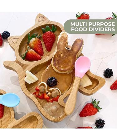 Eco Health Bamboo Baby Plate with Suction Cup - Non-Toxic & Cool to Touch - Ideal for Baby Weaning - Cat Plate (Blue) - Buy Online on SooperMarket.com