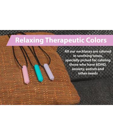 Tilcare Chew Chew Sensory Necklace - Silicone Chew Necklaces for Kids & Adults - Turquoise/Pink/Purple - Buy Online on SooperMarket.com
