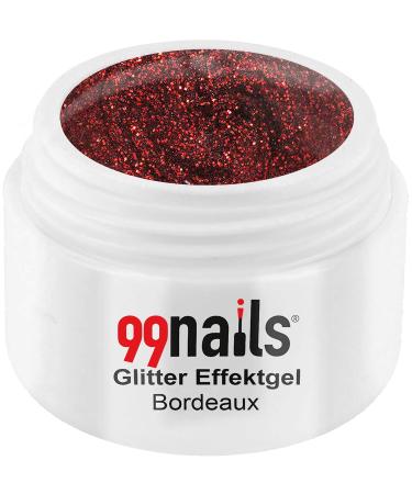 99nails Glitter Effect Gel - Bordeaux 1 pack (1 x 5 ml)