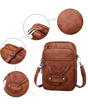 Qwuveds Women's Small Shoulder Bag - Mini Phone Wallet & Messenger Bag - Perfect for Cycling & Kids - Brown - Buy Online on SooperMarket.com