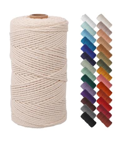 NOANTA Natural Macrame Cord 2mm x 220yards  Colored Macrame Rope  Cotton Rope Macrame Yarn  Colorful Cotton Craft Cord for Wall Hanging  Plant Hangers  Crafts  Knitting Natural Color 2mmx220Yards