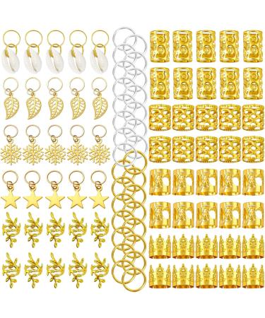 Hair Beads for Braids Xerteam 100 Pieces Hair Jewelry Rings Gold Hair Accessories Hair Cuffs and Braid Rings Hair Charms Dreadlock Accessories FOR Girl Women Men Hair Braids Decoration - Buy Online on SooperMarket.com