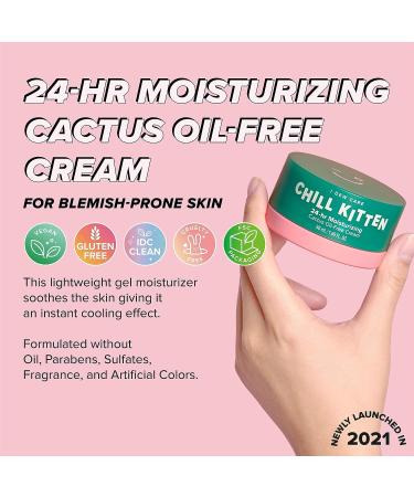I DEW CARE Chill Kitten Moisturizer Face Cream - 24 Hour Aloe Vera Gel for Dry & Red Skin - Cactus Oil-free Formula - 1.69 Fl Oz - Buy Online on SooperMarket.com