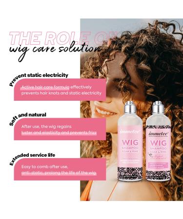 Immetee 2-in-1 Shampoo & Conditioner for Wigs | Soak & Rinse Wig Shampoo for Human & Synthetic Hair | 300ml - Prolong Wig Life - Buy Online on SooperMarket.com