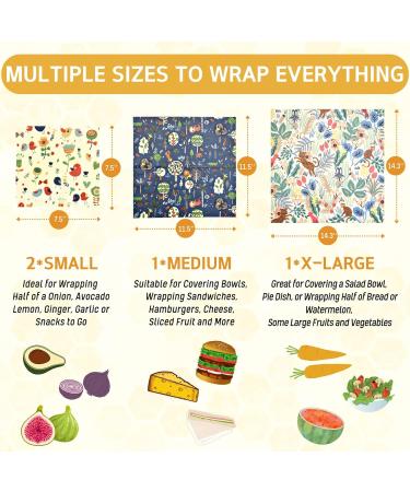Organic Beeswax Wrap 9-Pack for Eco-Friendly Food Storage - Forest Animals Design - Buy Online on SooperMarket.com