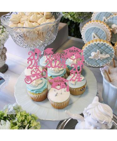 Rsstarxi 36 Pack Class of 2024 Graduation Cupcake Toppers 2024 Graduation Food Appetizer Picks 2024 Grad Cap Done Diploma Cupcake Picks for 2024 Graduation Theme Party Cake Decorations Pink - Buy Online on SooperMarket.com