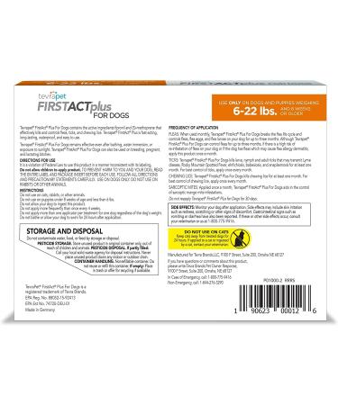 TevraPet FirstAct Plus Flea and Tick Prevention for Medium Dogs - 3 Doses (6-22 lbs) - Buy Online on SooperMarket.com