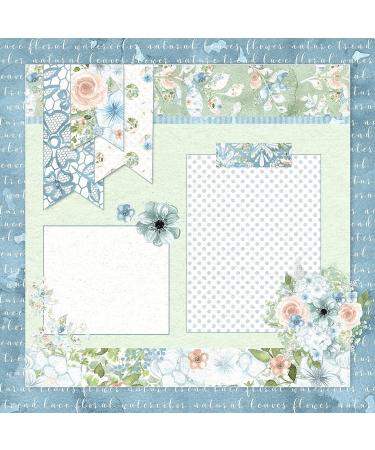 Whaline 24Pcs Blue Floral Pattern Paper 30x30cm - Double-Sided Watercolor Flower Scrapbook Paper for DIY Crafts and Photo Albums - Buy Online on SooperMarket.com