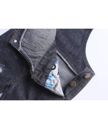 KIDSCOOL SPACE Baby Boy Girl Jean Overalls | Toddler Ripped Denim Workwear | 3-4 Years | Blue-2079 - Buy Online on SooperMarket.com