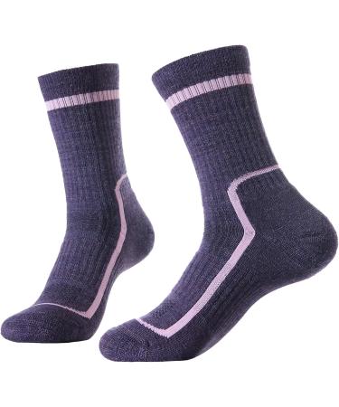 SOLAX Merino Wool Women's Hiking Crew Socks 3-Pack - Cushioned & Breathable for Trekking Outdoors | Medium Size - Buy Online on SooperMarket.com