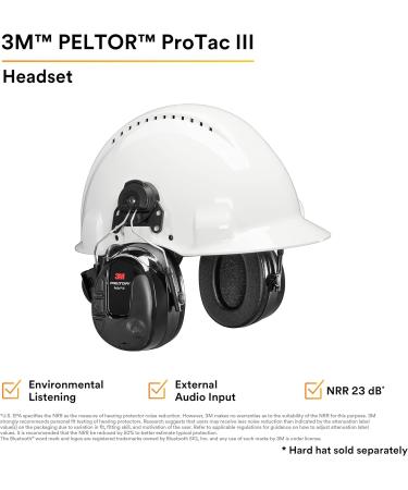 3M Peltor ProTac III Hearing Protection Headset - Helmet Version Black - One Size | International Shipping Available - Buy Online on SooperMarket.com