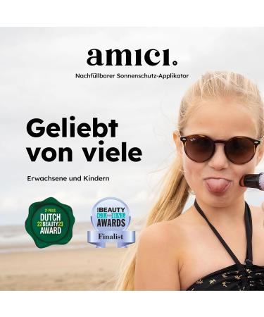 Amici Sun Protection Brush - Beachy Blue | Complete Sun Protection for Babies Children & Adults | Brush & Makeup Applicator in One - Buy Online on SooperMarket.com