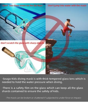 Seago Kids Swim Goggles Snorkel Diving Mask - Anti-Fog 180 Clear View for Youth (Ages 5-15) - Green - Buy Online on SooperMarket.com
