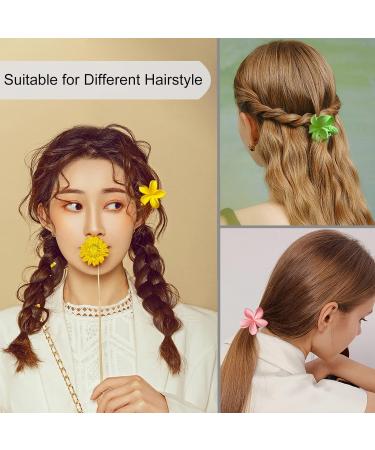 8 Pack Small Flower Hair Claw Clips for Women Girls Kids - Strong Hold Mini Floral Hair Clips for Thin to Medium Thick Hair - Buy Online on SooperMarket.com