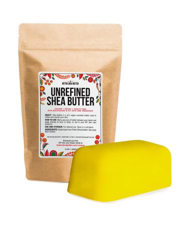 Better Shea Butter African Shea Butter | Raw  Unrefined  Pure | Use for Hair  Soap Making  DIY Lotions | Yellow 1 lb block 1 Pound (Pack of 1)