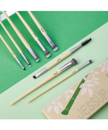 Jessup 8pcs Eyeshadow Brush Set | Premium Crujson-Free Eye Makeup Brushes | Blending, Concealer, Eyebrow, Eyeliner & Spoolie Kit T328 - Buy Online on SooperMarket.com