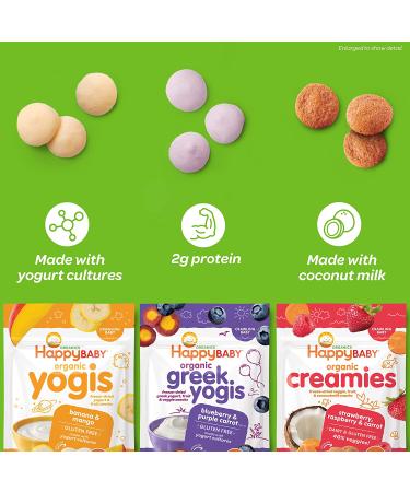 Organic Happy Creamies Family Veggie & Fruit Snacks with Coconut Milk - Strawberry Raspberry Carrot - 1oz (Pack of 8) - Buy Online on SooperMarket.com