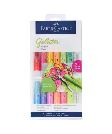 Faber-Castell Gelatos Colors Set  Brights - Water Soluble Pigment Crayons - 12 Bright Colors
