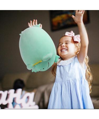 JUNERAIN Super Soft Frog Plush Stuffed Animal Hugging Pillow - 35cm Mint Green | Adorable Toy Gift for Kids, Toddlers, Boys, Girls | Cuddly Frog Decoration - Buy Online on SooperMarket.com