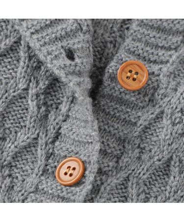 DovFanny Baby Romper Suit | Solid Color Knit Jumpsuit with Hat | Newborn 3-6 Months | Grey - Buy Online on SooperMarket.com
