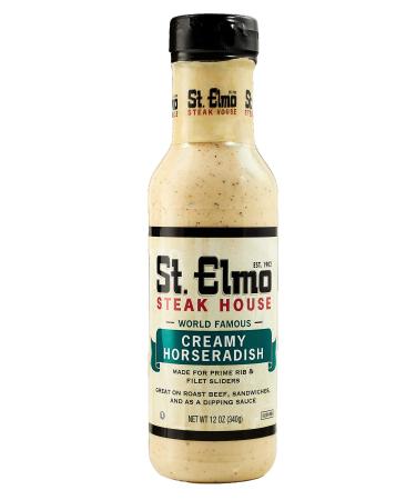 St. Elmo Steak House Creamy Horseradish, Great with Steaks and Other Meats 12 Ounce (Pack of 1)