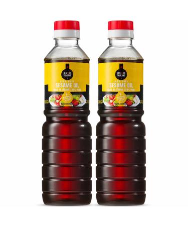 Best of Thailand Sesame Oil | Fat Free, Gluten Free, No MSG, Kosher Safe Condiment, Marinade & Dressing for Authentic Asian Cooking, Pickling, Sushi Rice & Salads | 16.9 Fl Oz 2 Bottles 16.9 Fl Oz (Pack of 2)