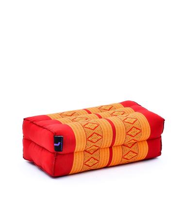 LEEWADEE Yoga Block  Floor Cushion for Yoga Practice, Meditation Seat Cushion for Workouts Filled with Eco-Friendly Kapok, 1 inches Sf02 - Orange