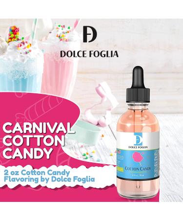 Cotton Candy Flavor Concentrate for Food  2 Oz. Water-Based Cotton Candy Flavoring for Beverages  Pastries  Gummies  & Jams in Glass Bottle  Confection & Candy Flavoring Oils by Dolce Foglia Cotton Candy 2 Oz. - Buy Online on SooperMarket.com