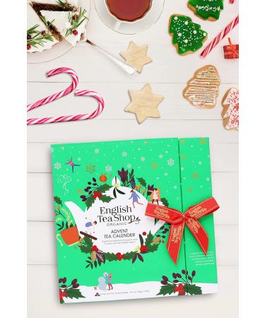 English Tea Shop Book Style Green Advent Calendar | 25 Pyramid Tea Bags | 50g - Buy Online on SooperMarket.com