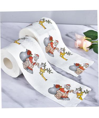 2 Rolls Christmas Toilet Paper Santa Claus Printed Christmas Toilet Roll Funny Merry Xmas Toilet Paper Bulk for Bathroom Decor Stocking Stuffers Party Favors - Buy Online on SooperMarket.com