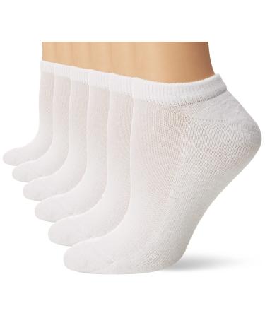 Hanes Ultimate Women's 6-Pack No-Show Socks Shoe Size: 5-9 White