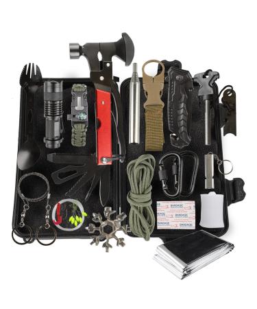 Lixada 18-in-1 survival kit emergency survival kit survival equipment tool needs first help equipment for hiking hunt camping adventure