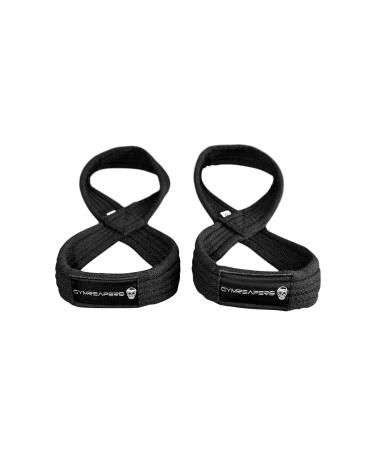 Figure 8 Lifting Straps For Deadlift, Powerlifting, Strongman, & Cross Training Strong Weightlifting Wrist Straps For Men, Women Black Medium