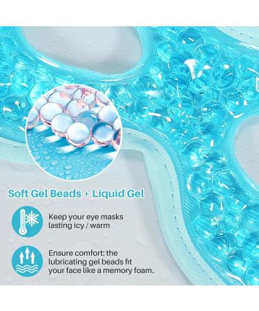 MIVORA Cooling Gel Mask for Puffy Eyes Reusable Hot Cold Therapy for Migraine Headache Dark Circles Dry/Swollen Eyes Sinus Pain Light Blue (blue+pink) - Buy Online on SooperMarket.com