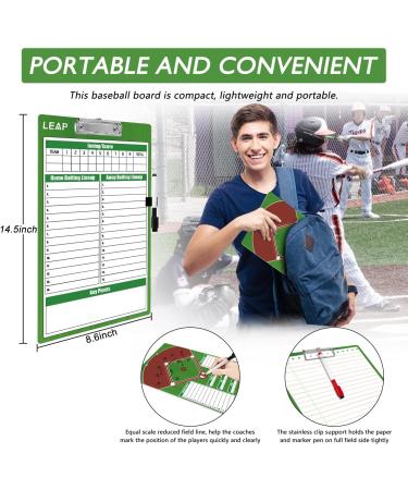 LEAP Coach Board Double Sided Premium Dry Erase Clipboard with Marker Pen - Ideal for Baseball, Basketball, Soccer, Football, Ice Hockey - Buy Online on SooperMarket.com