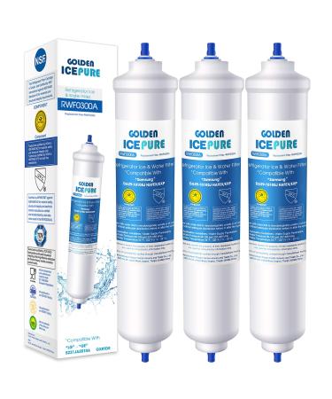 Water filter Refrigerator Replacement for Samsung DA29-105J DA29-10105J Hafex/Exp DA99-02131B WSF-100 EF9603 Haier LG Inline water fiter 3 pieces of Golden Icepure RWF0300A (invoice available) 3 pieces (1 Pack)