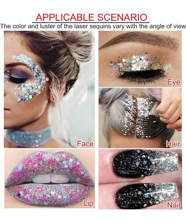 Sparkling White Body Glitter Gel for Face, Eyes, Hair - Long Lasting Mermaid Scales Makeup for Festival, Party, Halloween - Women, Kids - Buy Online on SooperMarket.com