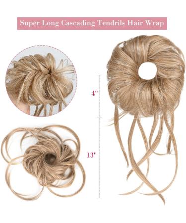 REECHO Super Long Messy Bun Hair Piece in Dark Ash Blonde - Curly Wavy Updo Hair Extensions Scrunchie for Women and Girls - Buy Online on SooperMarket.com