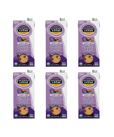Oregon Chai Slightly Sweet Chai Concentrate, 32 Ounce Slightly Sweet 32 Fl Oz (Pack of 6)