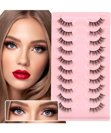Gjinxi 10 Pairs Half Lashes Natural Looking Cat Eye Lashes Accent Eyelashes False Eyelashes 3D Fake Lashes Natural False Lashes False Eye Lashes Soft Fluffy Lashes - Buy Online on SooperMarket.com
