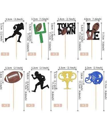 Rsstarxi 24 Pack Rugby Ball Cupcake Toppers Black Football Cupcake Toppers Football Players Sport Cupcake Picks Super Rugby Touch Down Sports Theme Baby Shower Birthday Party Cake Decorations Design 2 - Buy Online on SooperMarket.com