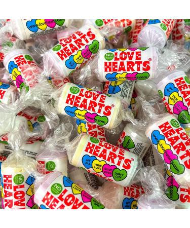 50 Mini Love Heart Sweets Valentines Sweets Wedding Heart Sweet Rolls Sweet Treat Gifting Co.