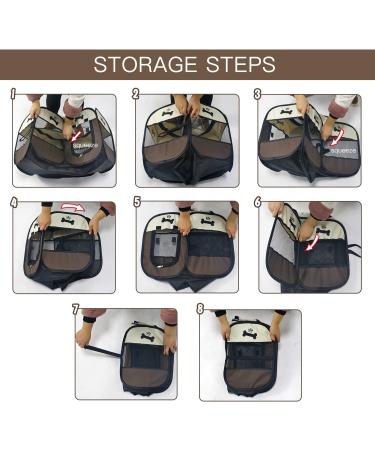 Pet Portable Foldable Playpen  Exercise 8-Panel Kennel Mesh Shade Cover Indoor/Outdoor - Buy Online on SooperMarket.com