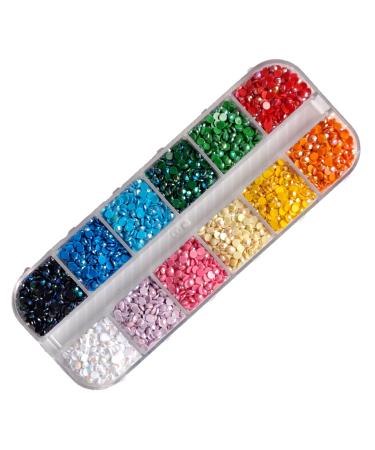 YLJ 5D Diamond Painting Round AB Drills/Beads  12 Colors in Grid Storage Box  500 Drills Each Color  2.8mm Replacement Dots  Vibrant Sparkling for Your DIY (AB) (YLJ-500AB) DMC AB