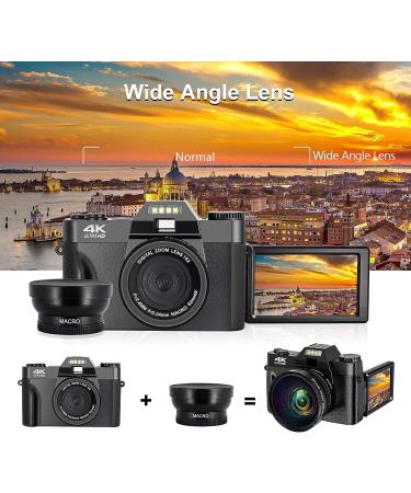 iSHARE 4K Digital Camera for Photography | 48MP FHD Video Camera with WiFi | 3 Flip Screen | 16X Digital Zoom | Vlogging Camera for YouTube | (32G Micro Card) Black - Buy Online on SooperMarket.com