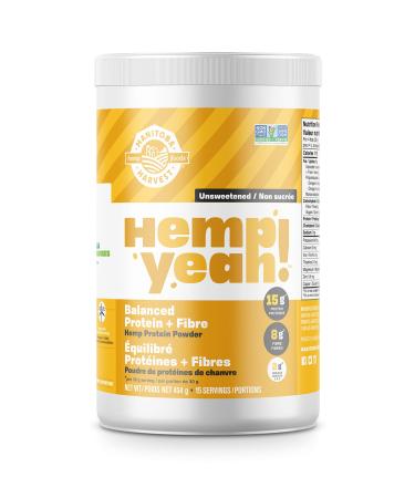 Manitoba Harvest Hemp Yeah Balanced Protein + Fibre Powder Unsweetened 454g with 15g protein 8g Fibre&2g Omegas 3&6 per Serving Hemp Yeah 454 g (Pack of 1)