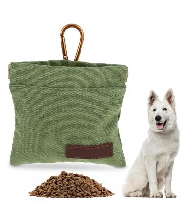 Jeffdad treats for dogs free -handed feed bag Dog training with carabiner free -handed dog element lita with automatic closure puppy treats for dog training (green)