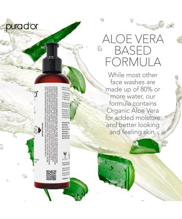 PURA D OR Vitamin C Face Wash 8 Oz | Antioxidant Rich Brightening Cleanser | Hydrating & Gentle | Sulfate & Paraben Free | For All Skin Types - Buy Online on SooperMarket.com