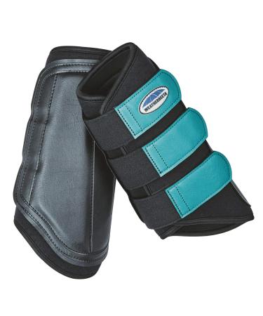 Weatherbeeta Single Lock Brushing Boots (Cob) (Black/Turquoise)